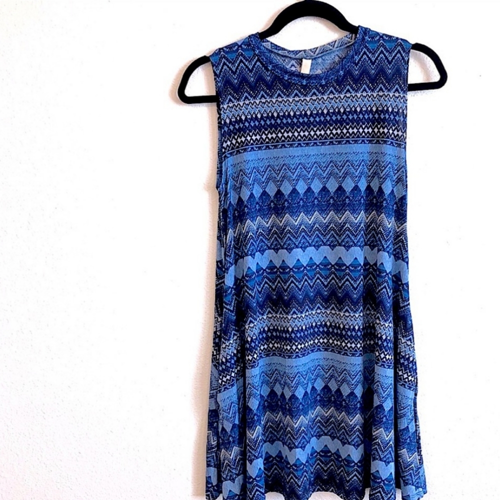 Pattern Blue Dress - Picture 8 of 8